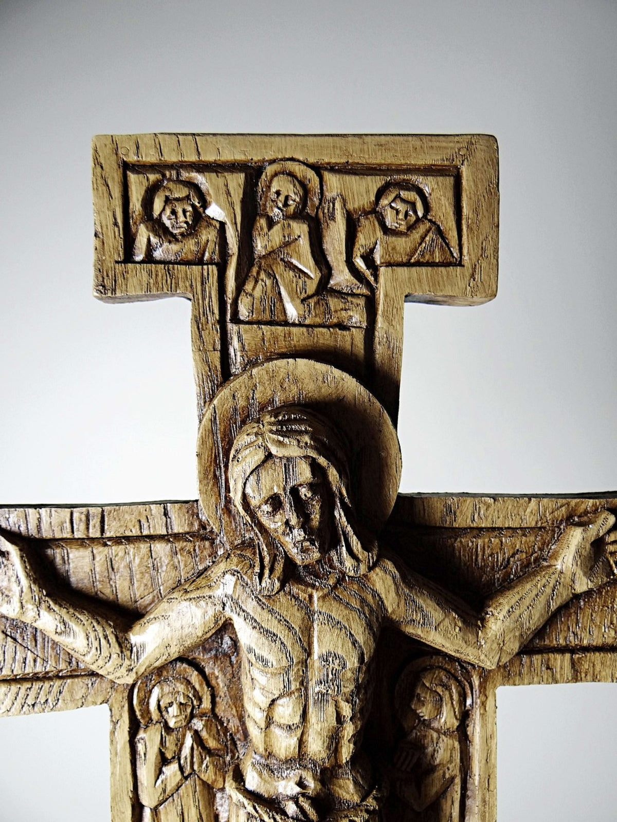 Vintage Wandkreuz "San Damiano" aus geschnitztem Holz