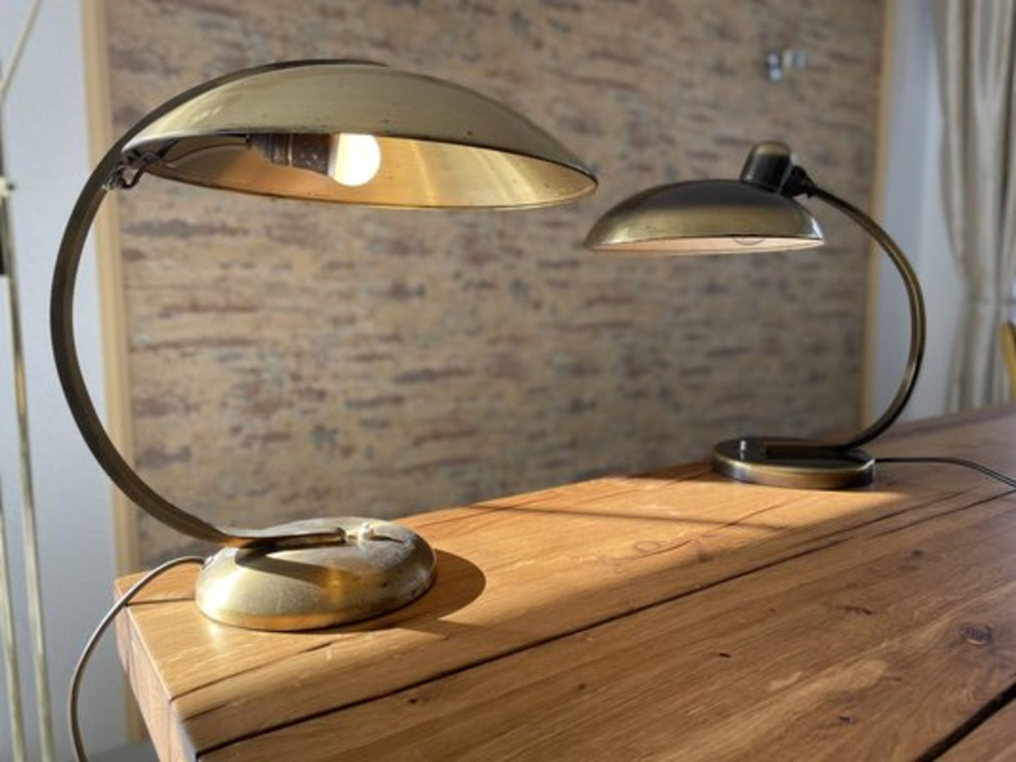 Vintage Tischlampe President 6750 von Christian Dell für Kaiser Idell Set von 2 Gold