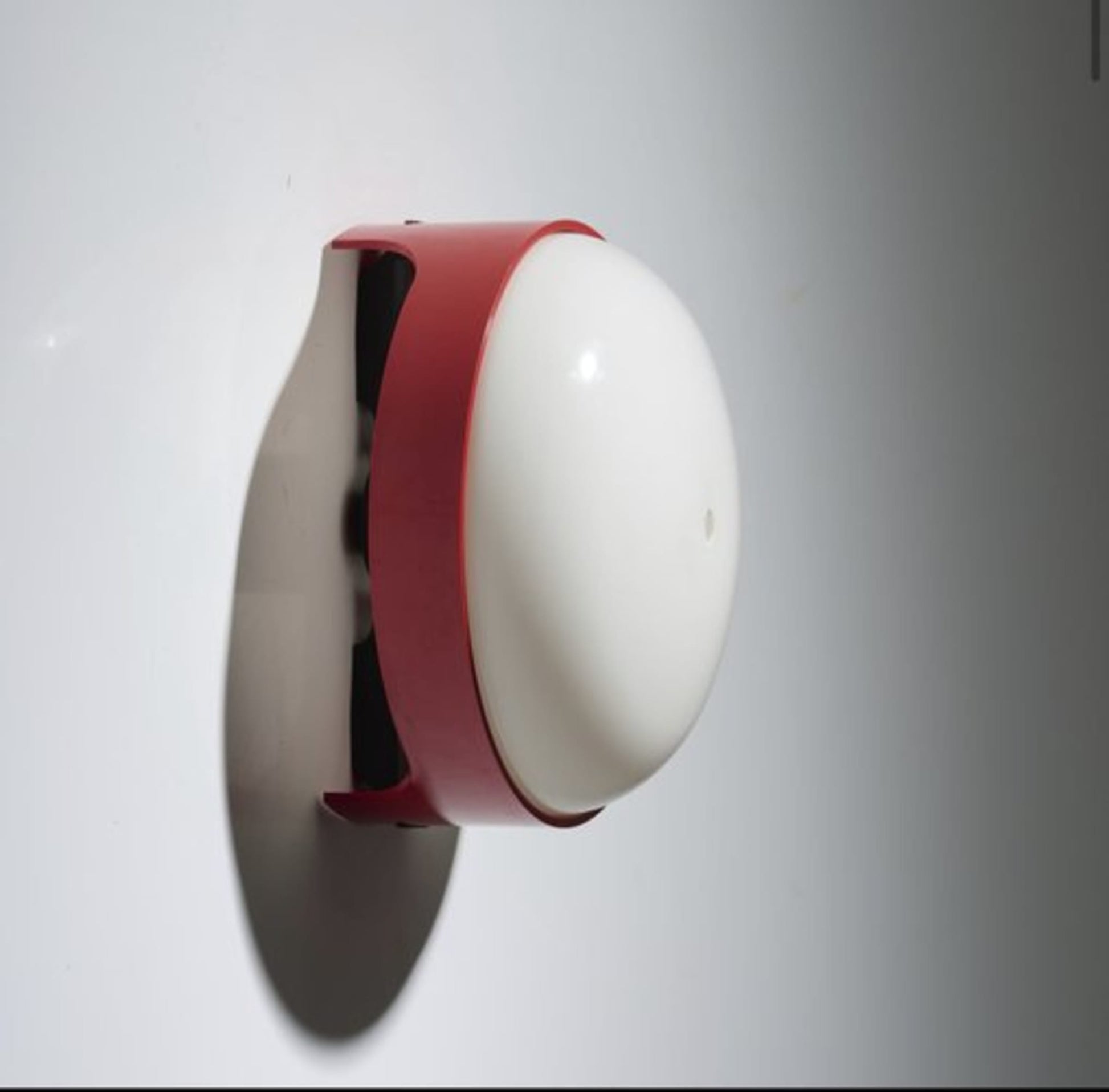 Vintage Wandleuchte Noviglio von Joe Colombo für Kartell Rot Weiß