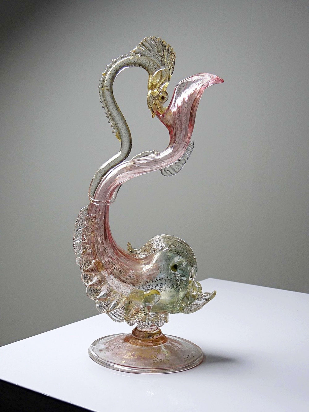 Vintage Krug "Delphin" von Antonio Salviati, Murano Glas