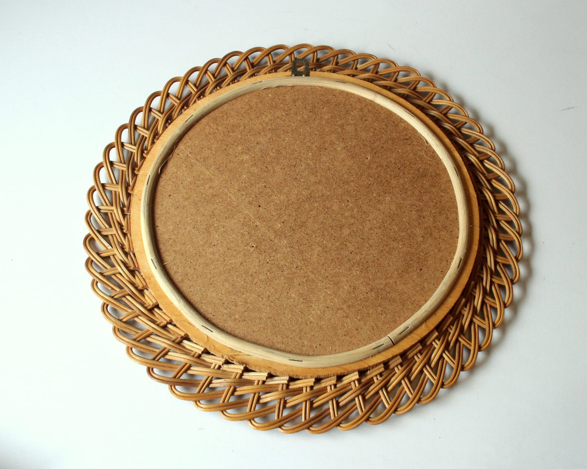 Vintage Wandspiegel Sunburst Weide geflochten