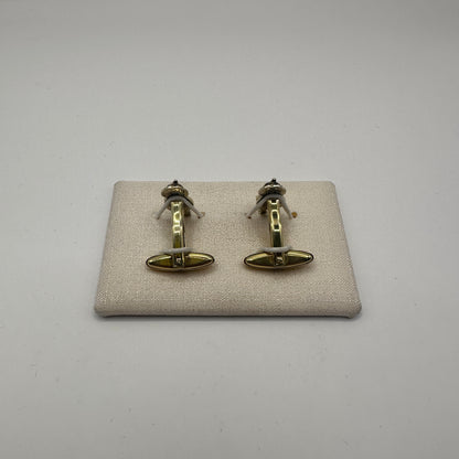 Vintage Manschettenknopf Heinzelmann/Kobold aus 925er Silber Set von 2