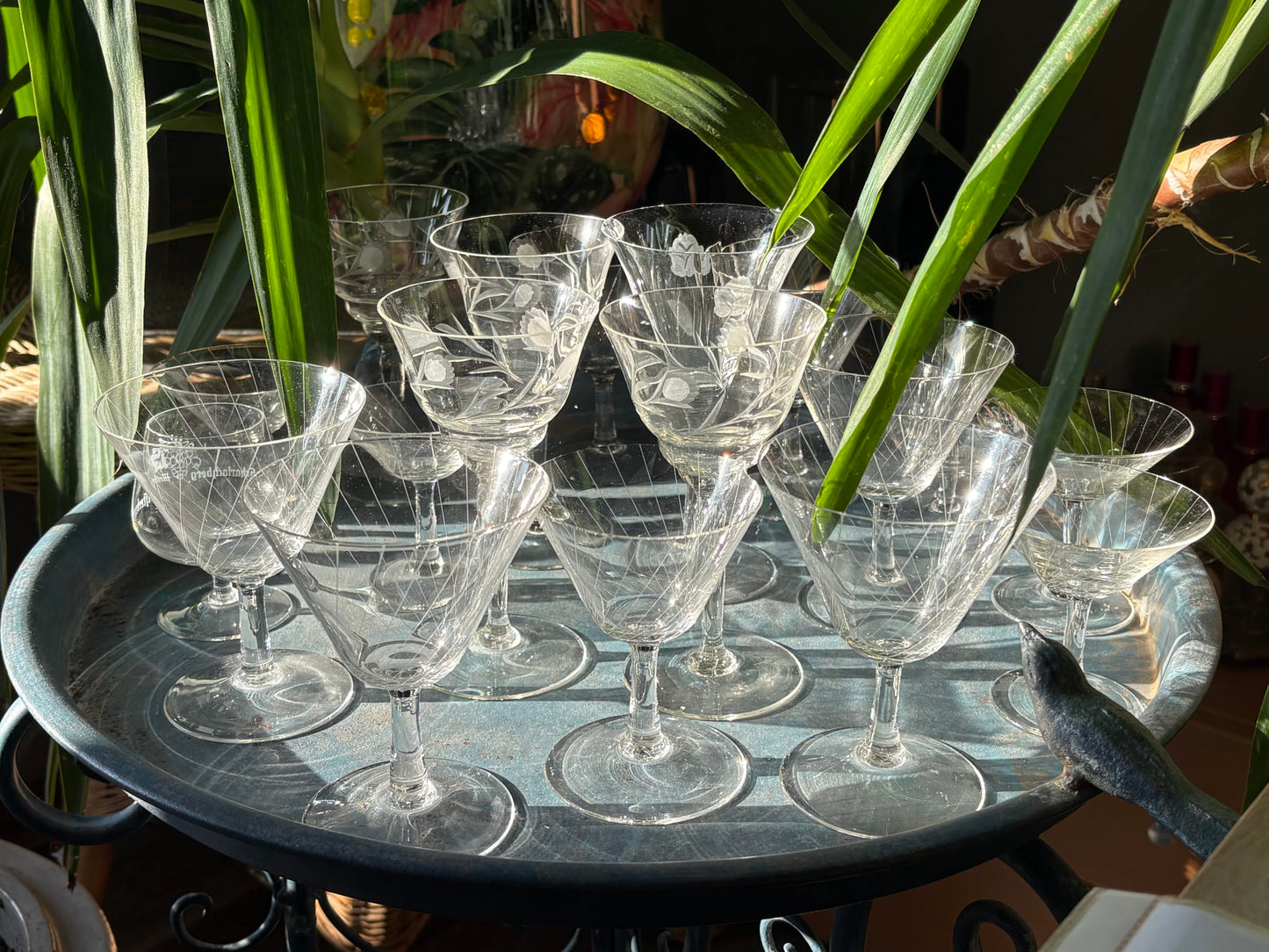 Vintage Glas Set von 17 Stück, diverse Varianten