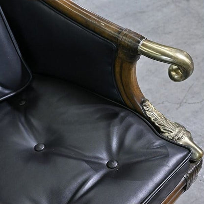 Vintage Loungechair von Maitland-Smith mit Messing-Details