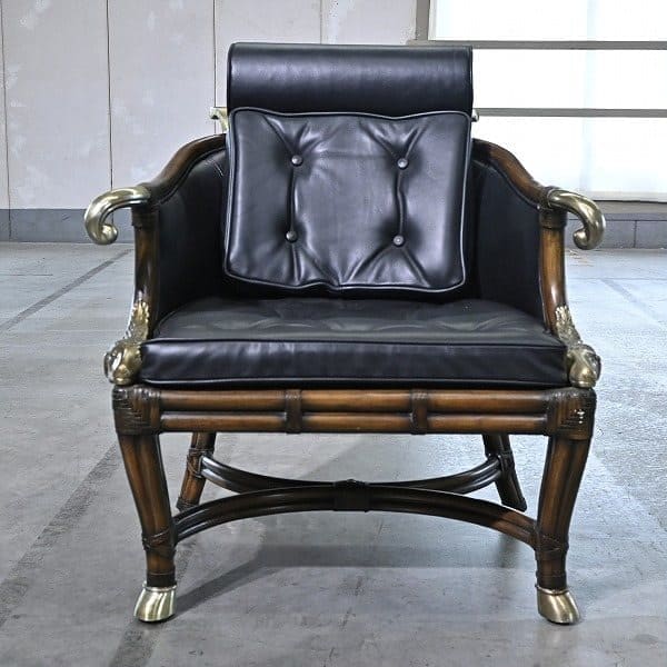 Vintage Loungechair von Maitland-Smith mit Messing-Details