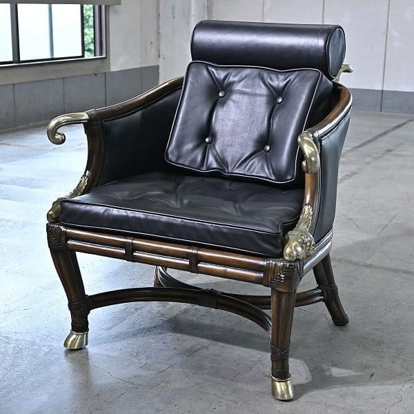 Vintage Loungechair von Maitland-Smith mit Messing-Details