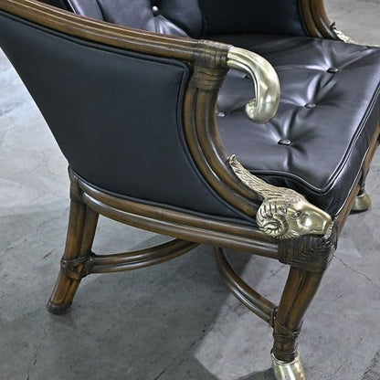Vintage Loungechair von Maitland-Smith mit Messing-Details