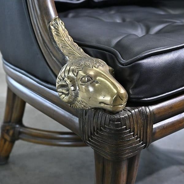 Vintage Loungechair von Maitland-Smith mit Messing-Details