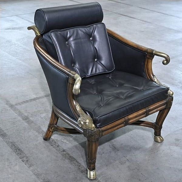 Vintage Loungechair von Maitland-Smith mit Messing-Details