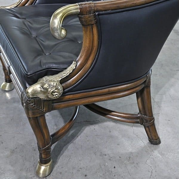 Vintage Loungechair von Maitland-Smith mit Messing-Details