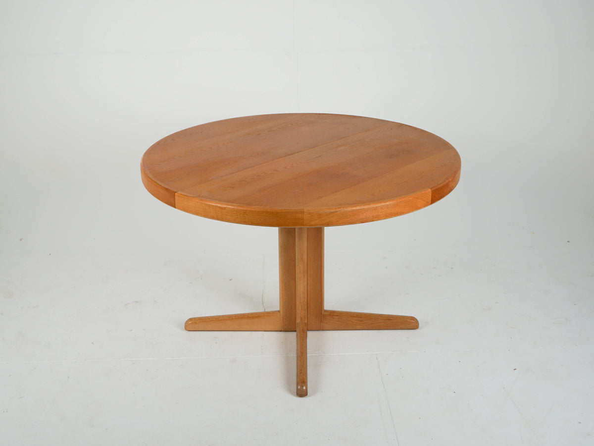 Vintage Ausziehtisch Eiche rund von Bramin, Mid-Century