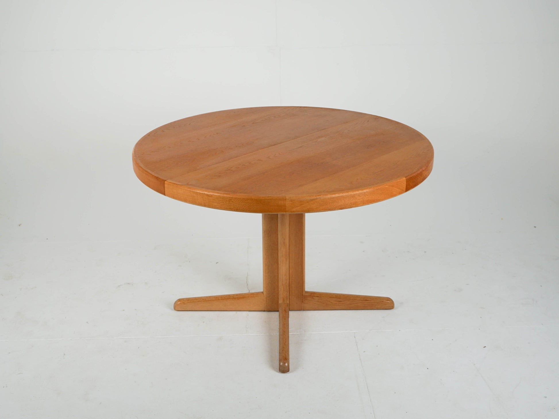 Vintage Ausziehtisch Eiche rund von Bramin, Mid-Century