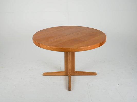 Vintage Ausziehtisch Eiche rund von Bramin, Mid-Century