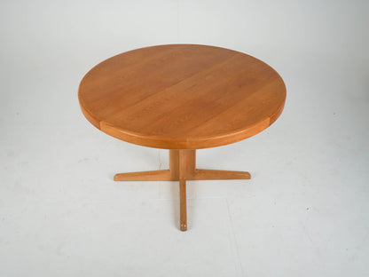 Vintage Ausziehtisch Eiche rund von Bramin, Mid-Century