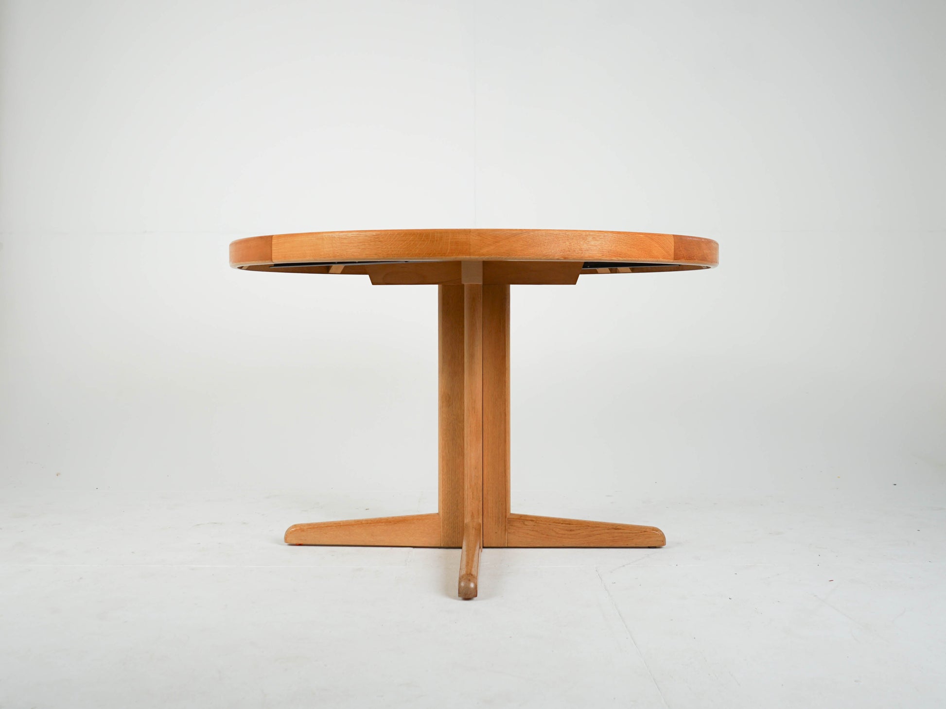 Vintage Ausziehtisch Eiche rund von Bramin, Mid-Century