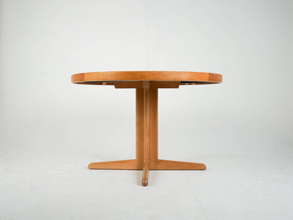 Vintage Ausziehtisch Eiche rund von Bramin, Mid-Century