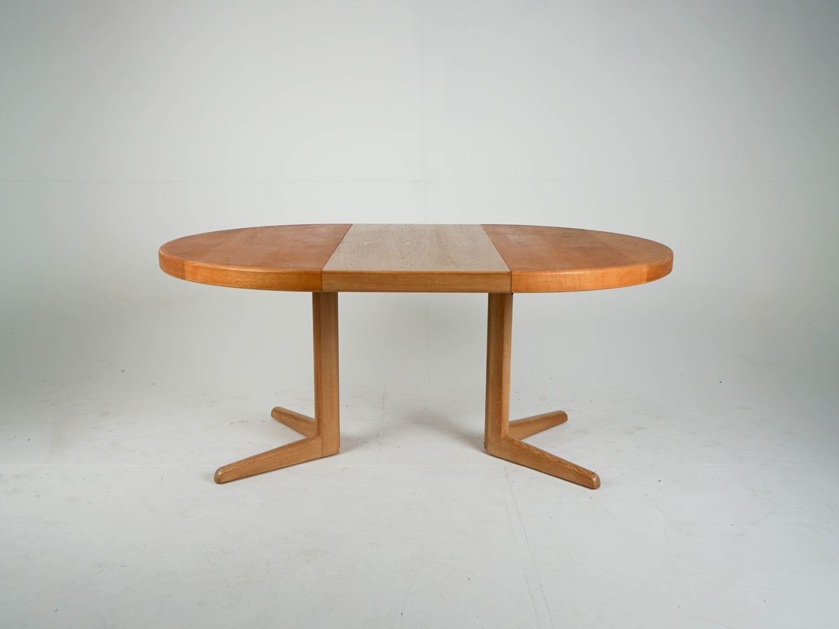 Vintage Ausziehtisch Eiche rund von Bramin, Mid-Century