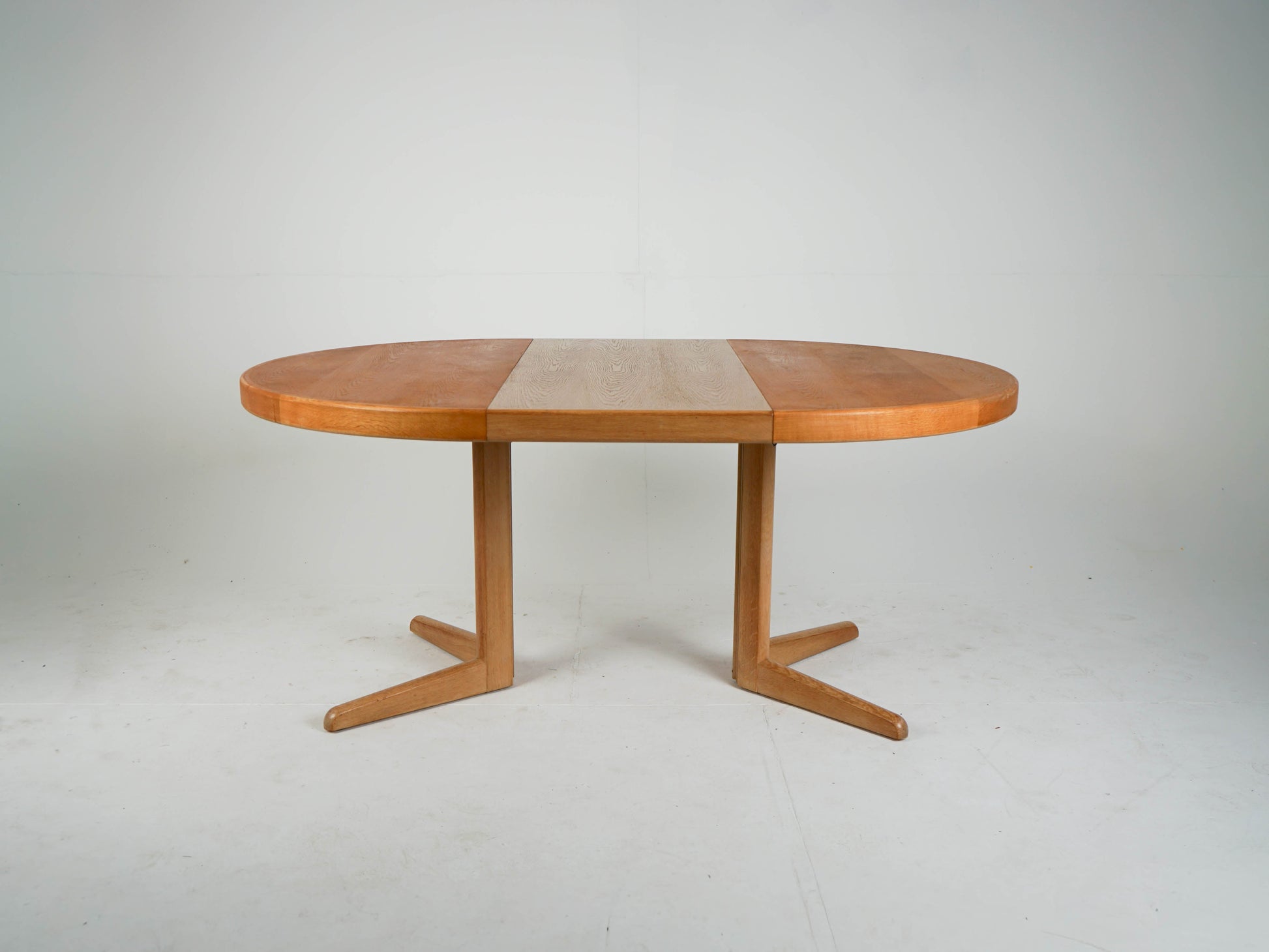 Vintage Ausziehtisch Eiche rund von Bramin, Mid-Century