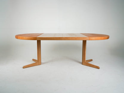 Vintage Ausziehtisch Eiche rund von Bramin, Mid-Century