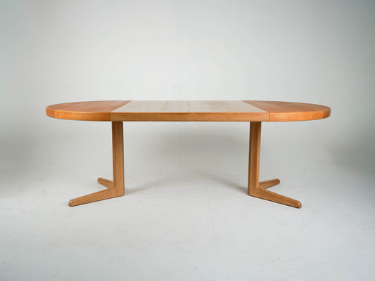 Vintage Ausziehtisch Eiche rund von Bramin, Mid-Century