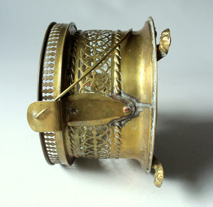 Vintage Stövchen Messing mit Löwenfüßen