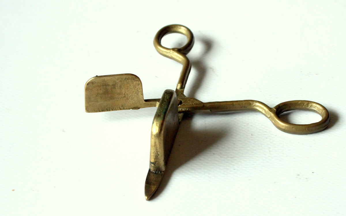 Vintage Kerzenschere mit Ständer aus Messing