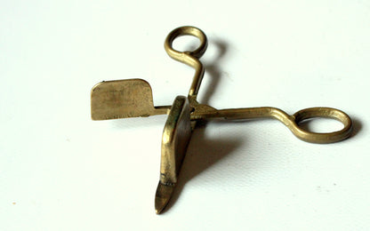 Vintage Kerzenschere mit Ständer aus Messing