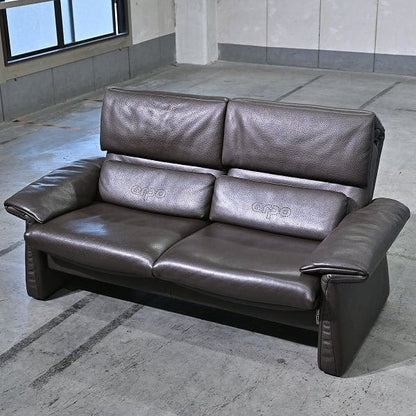 Vintage Sofa LUGANO von erpo, 2-Sitzer, verstellbar, Leder