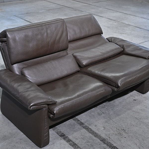 Vintage Sofa LUGANO von erpo, 2-Sitzer, verstellbar, Leder