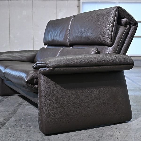 Vintage Sofa LUGANO von erpo, 2-Sitzer, verstellbar, Leder