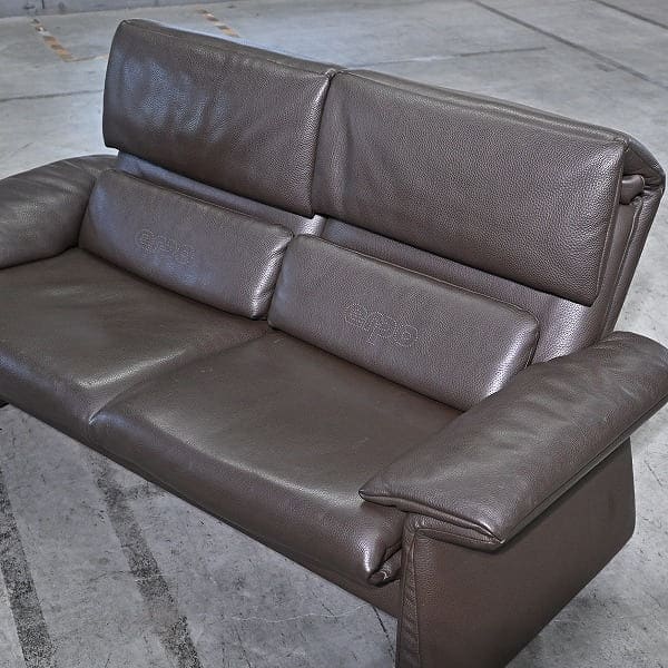 Vintage Sofa LUGANO von erpo, 2-Sitzer, verstellbar, Leder