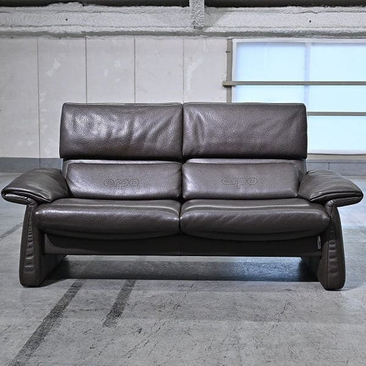 Vintage Sofa LUGANO von erpo, 2-Sitzer, verstellbar, Leder