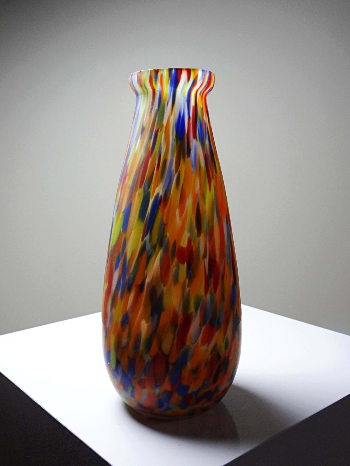 Vintage Vase Art Déco von Clichy-Legras, jaspiertes Glas