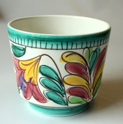 Vintage Blumentopf Weser Keramik Veckerhagen mit floralen Motiven