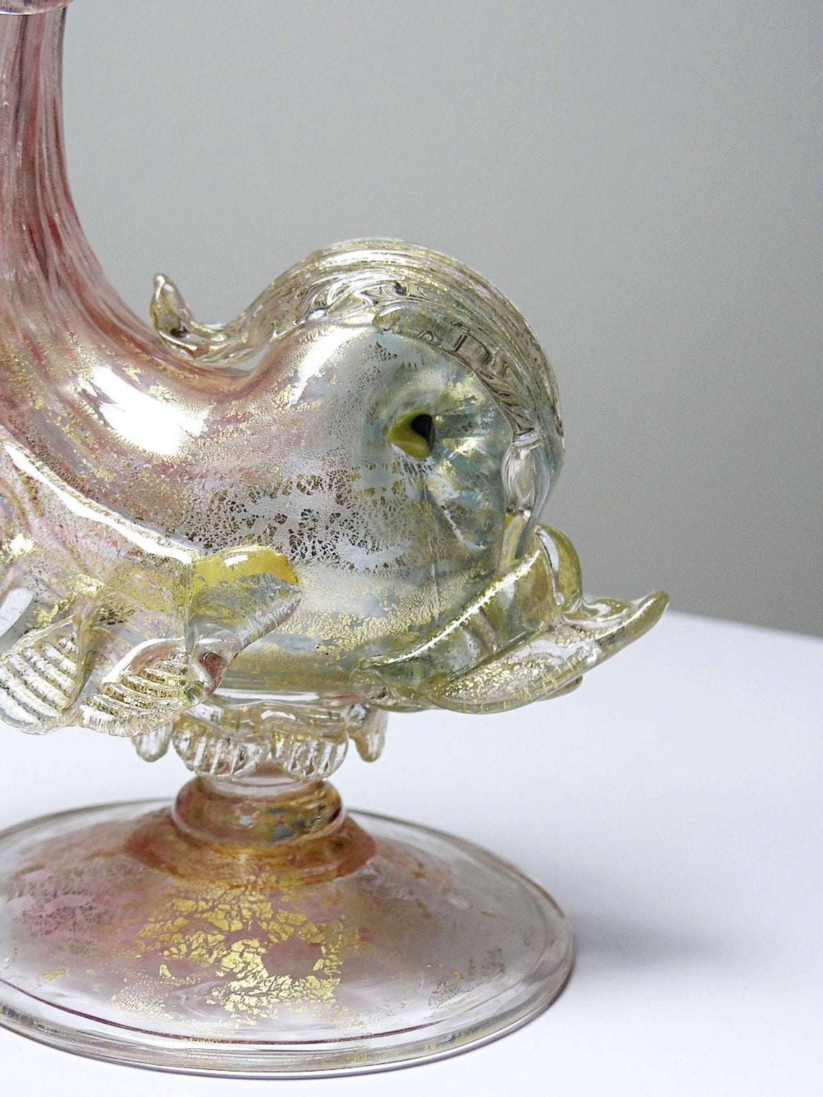 Vintage Krug "Delphin" von Antonio Salviati, Murano Glas