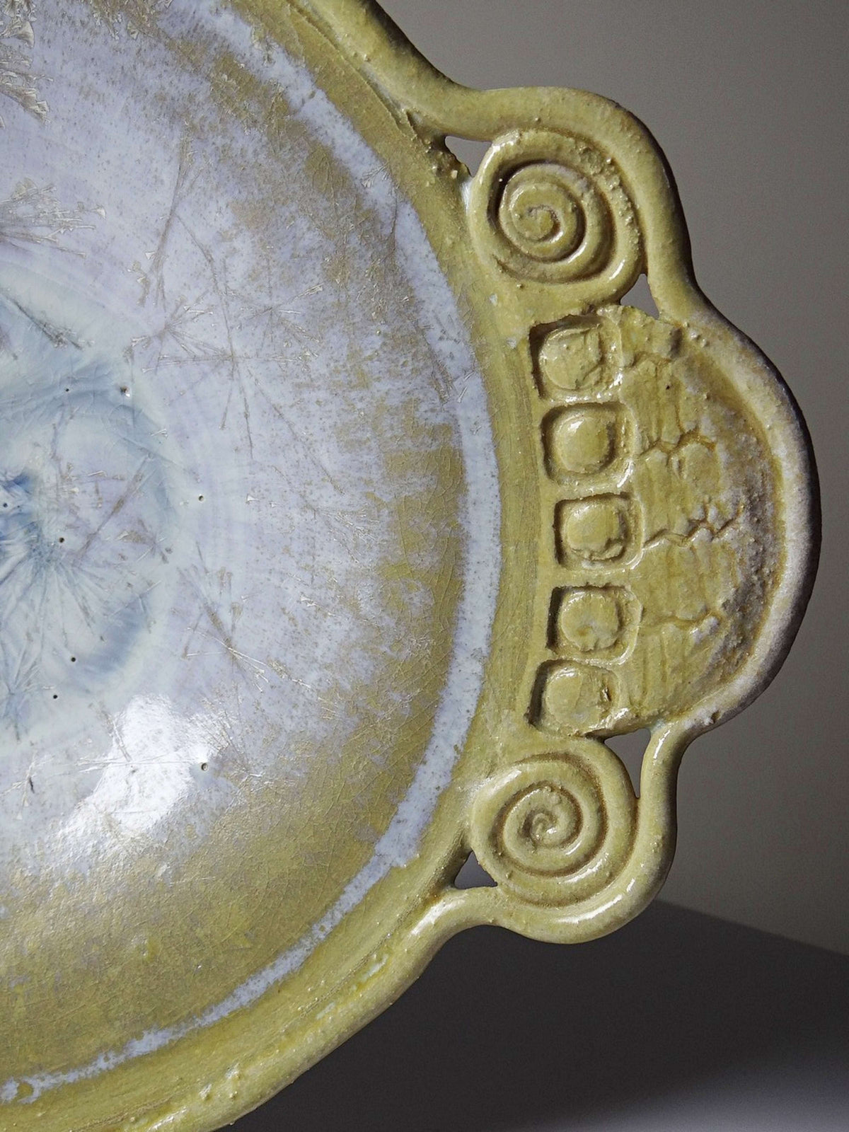 Vintage Schale mit Kristallglasur von Françoise Roussel