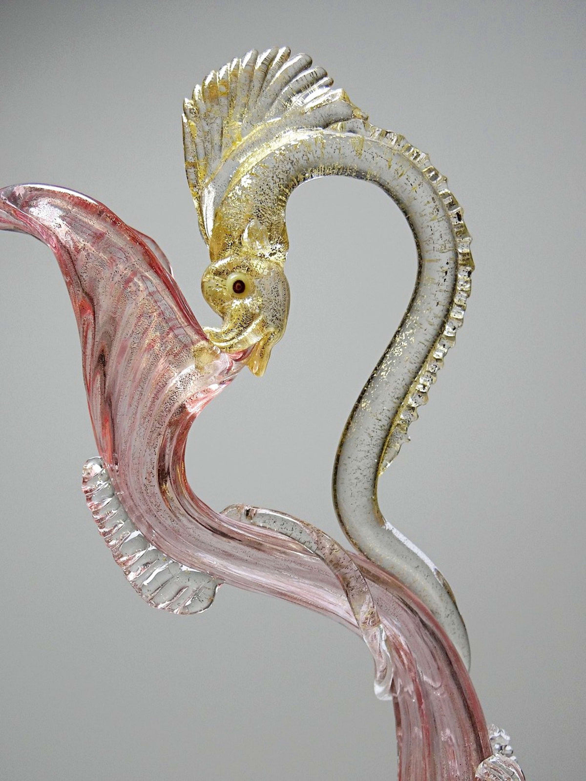 Vintage Krug "Delphin" von Antonio Salviati, Murano Glas