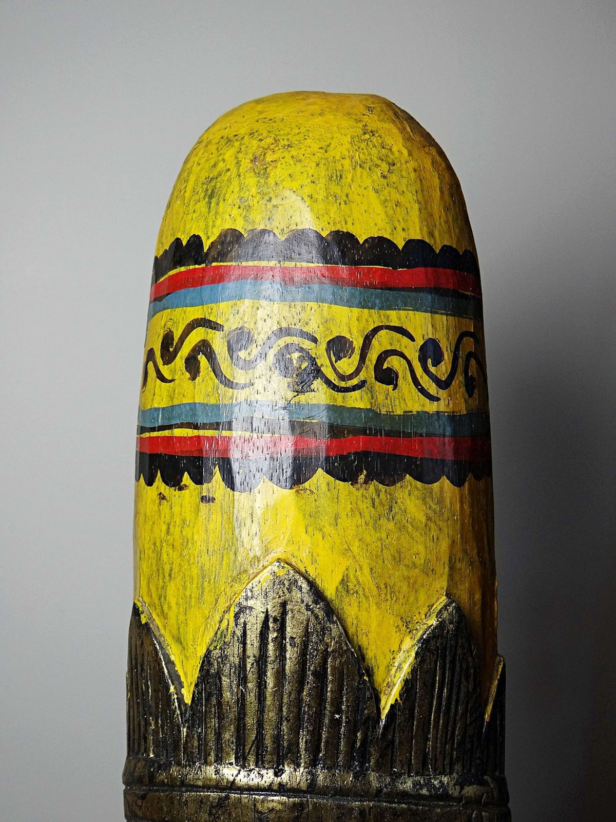 Vintage Wandmaske Bali, Holz handbemalt, Indonesien 1970er
