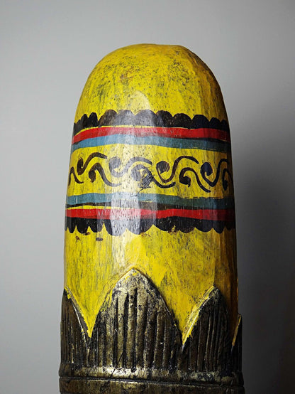 Vintage Wandmaske Bali, Holz handbemalt, Indonesien 1970er