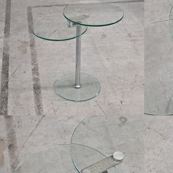 Vintage Beistelltisch von Ronald Schmitt für Ronald Schmitt, Glas, beweglich