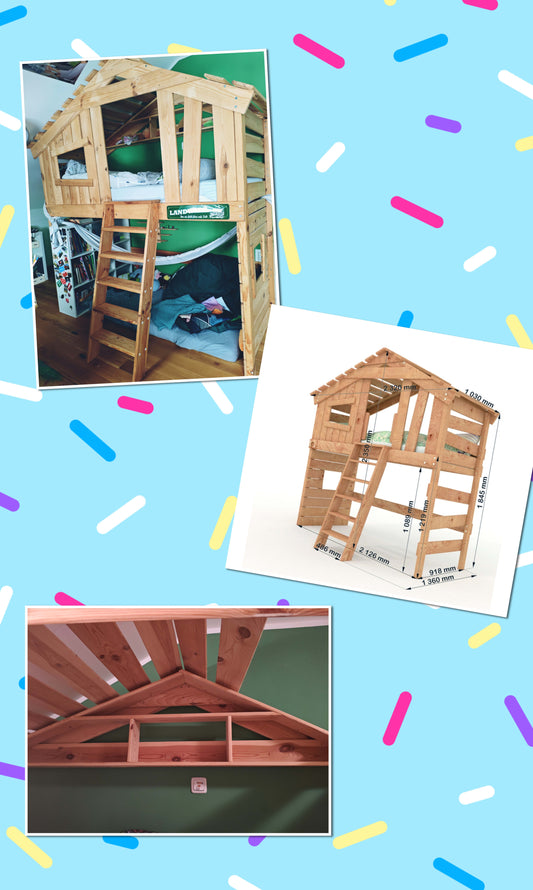 Hochbett Bibex Alpin Chalet von Bibex Massivholz sehr stabil mit Lattenrost Pre-Loved