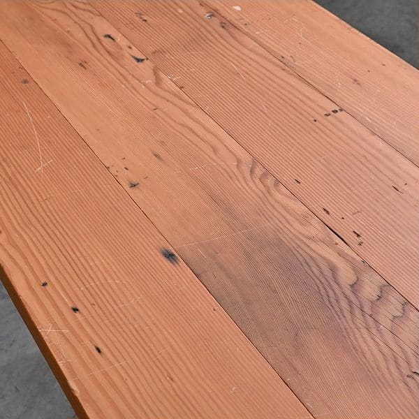Vintage Esstisch von unbekannt, aus Sugi-Holz, industriell, gebraucht
