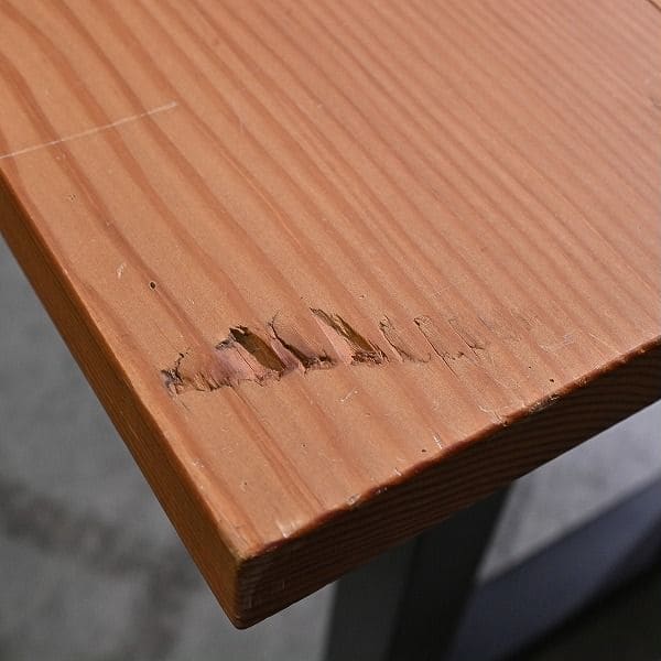 Vintage Esstisch von unbekannt, aus Sugi-Holz, industriell, gebraucht