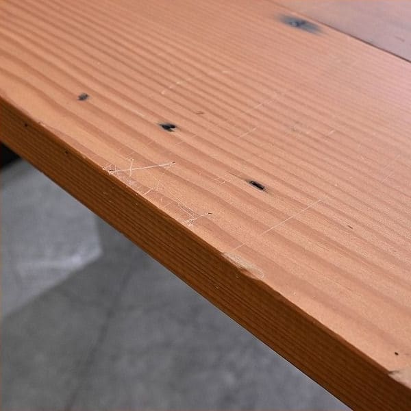 Vintage Esstisch von unbekannt, aus Sugi-Holz, industriell, gebraucht