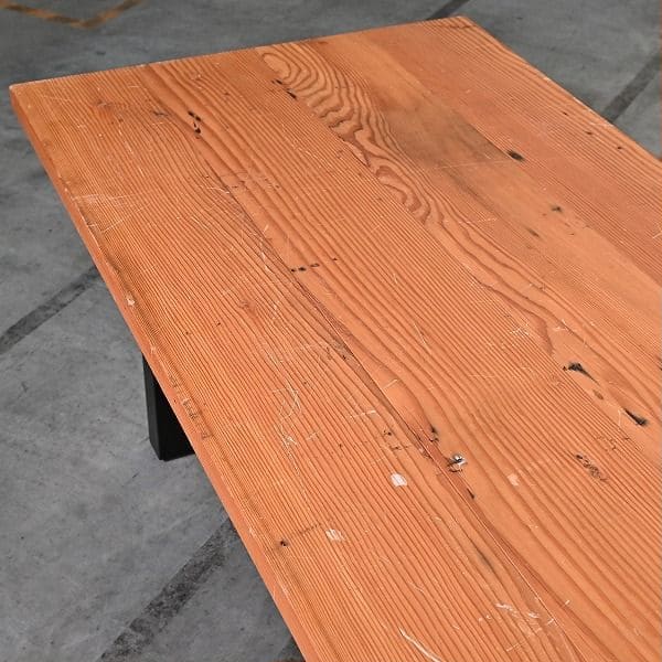 Vintage Esstisch von unbekannt, aus Sugi-Holz, industriell, gebraucht