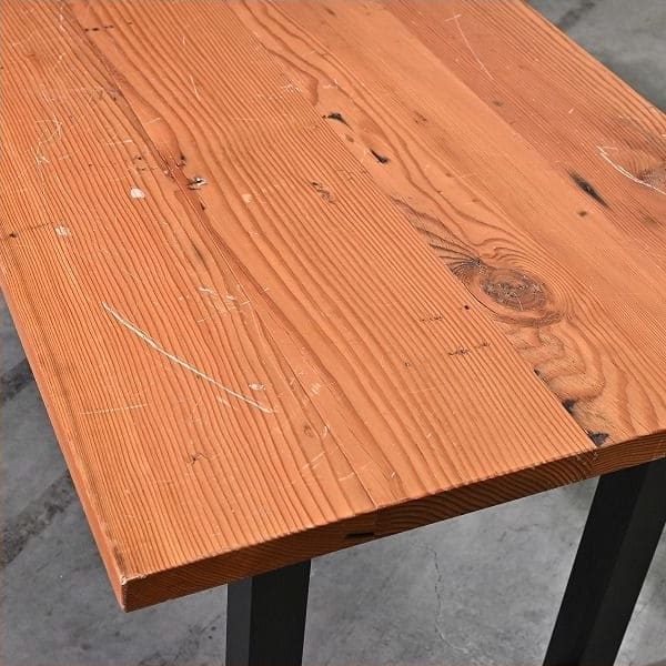 Vintage Esstisch von unbekannt, aus Sugi-Holz, industriell, gebraucht