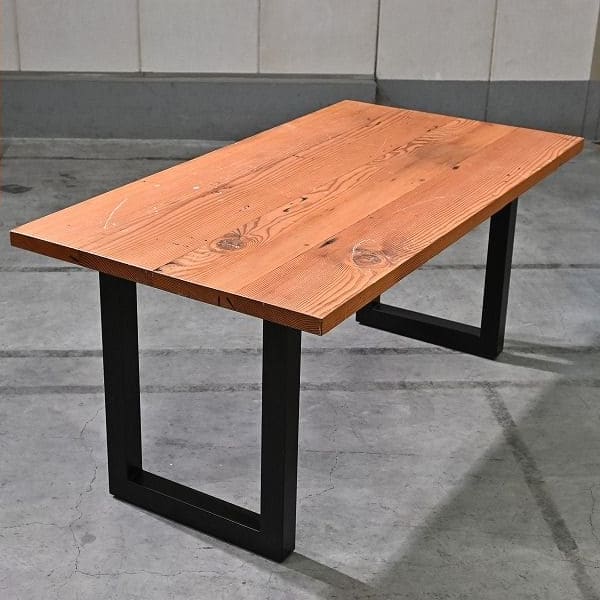 Vintage Esstisch von unbekannt, aus Sugi-Holz, industriell, gebraucht