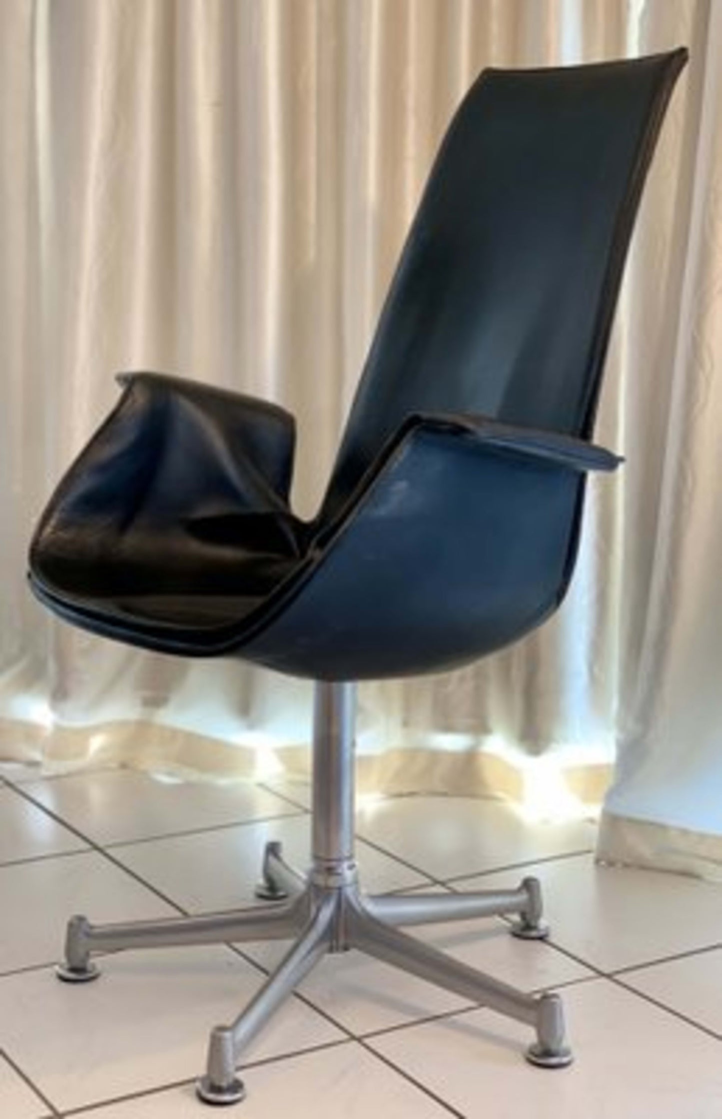 Vintage Tulip Chair FK6725 von Preben Fabricius und Jørgen Kastholm für Kill International, Schwarz/Silber