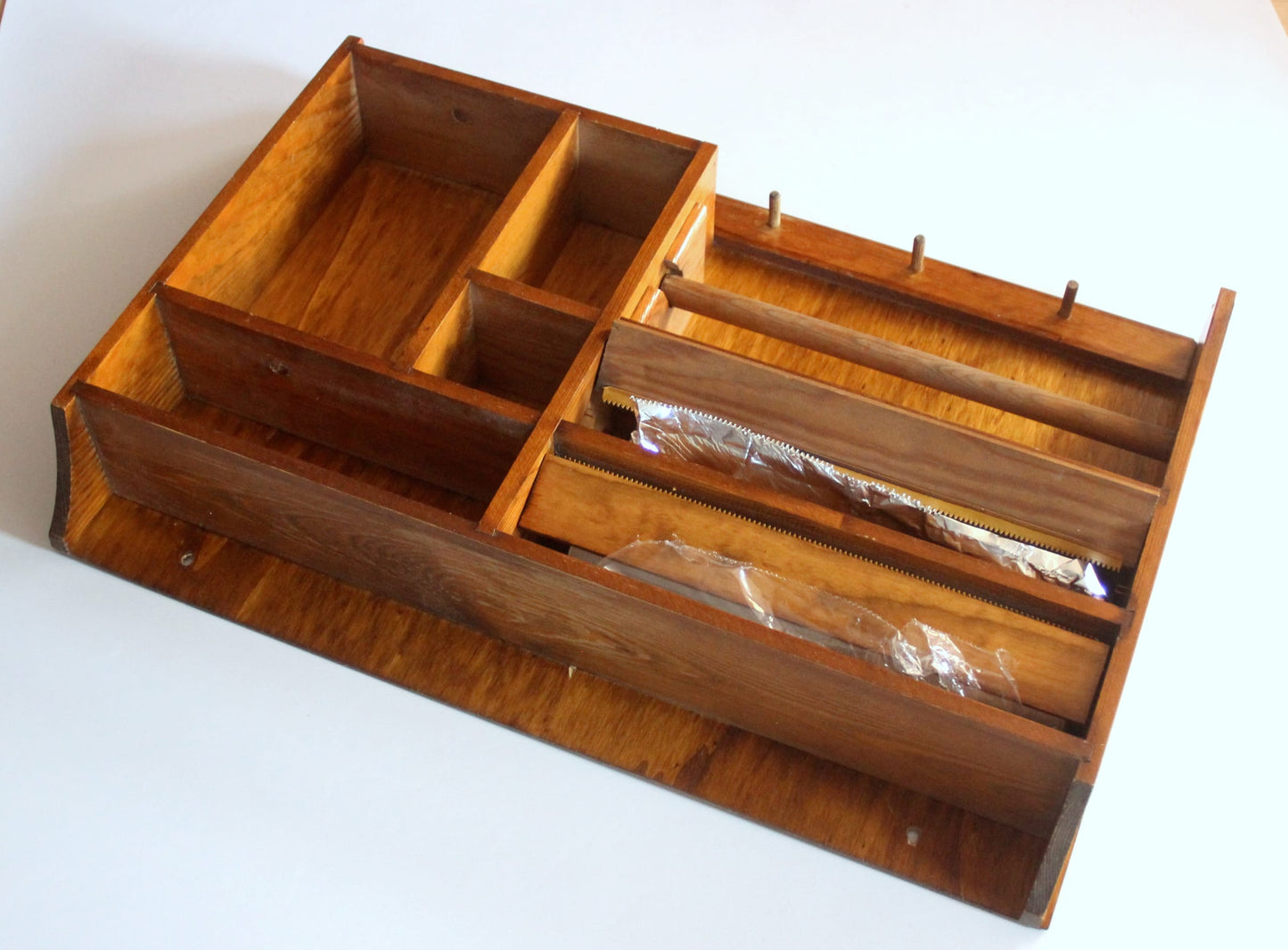 Vintage Wandregal Gewürzregal aus Holz, Mid Century
