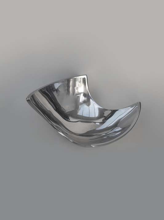 Vintage Obstschale Wavy aus poliertem Metall